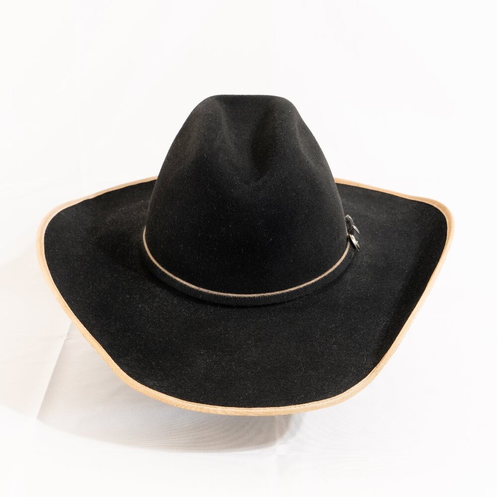 Rodeo King (5X) - Beaver Cowboy Hat - Size 7 1/8 - Black/Tan Outline